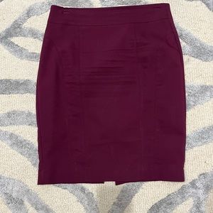 Burgundy express pencil skirt
